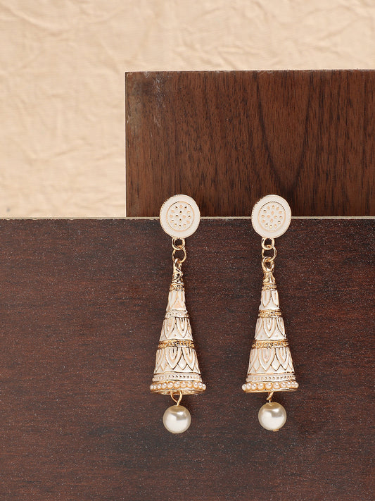 Gold Plated Designer Stone Drop Earring
