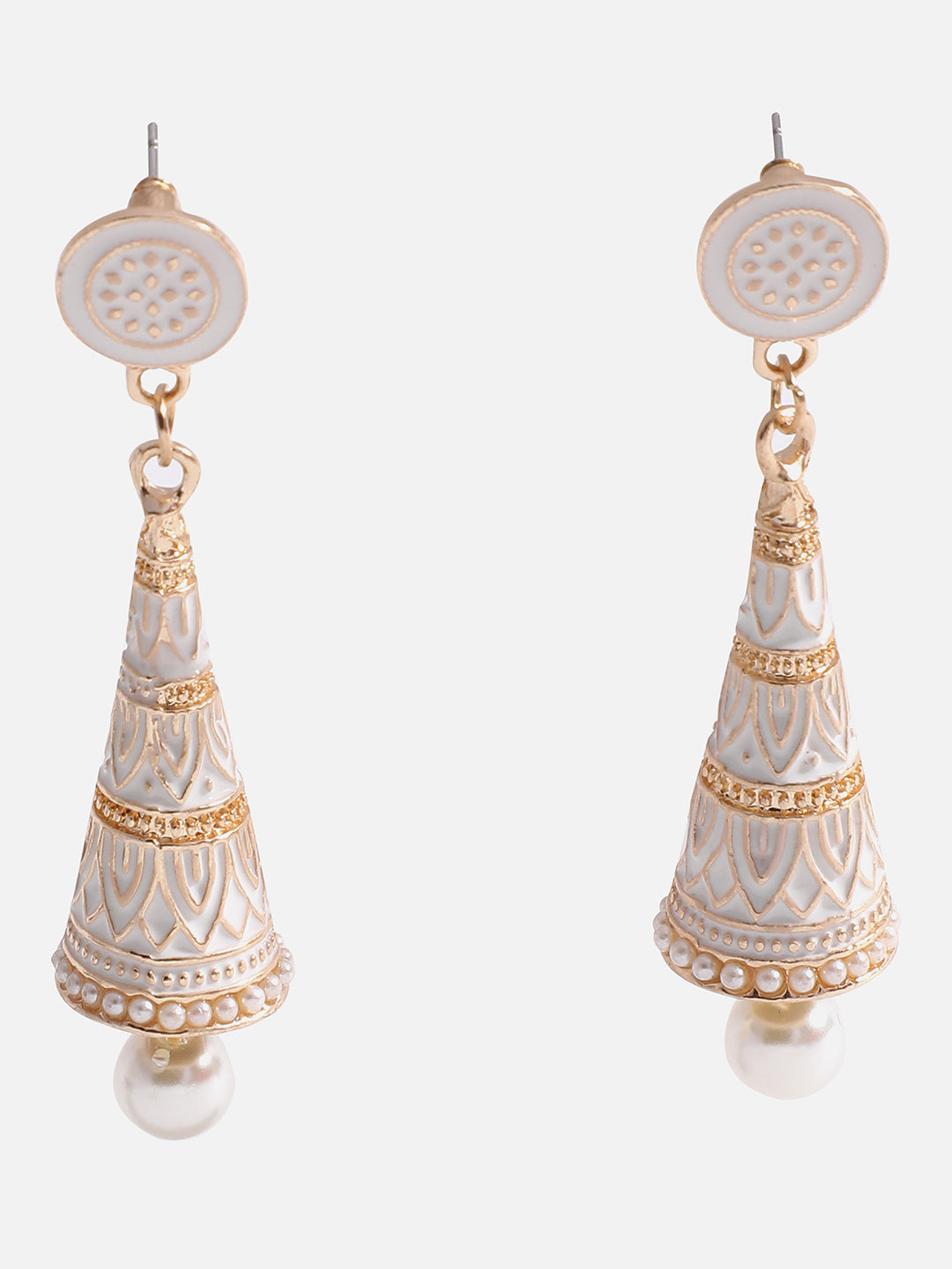 Gold Plated Designer Stone Drop Earring