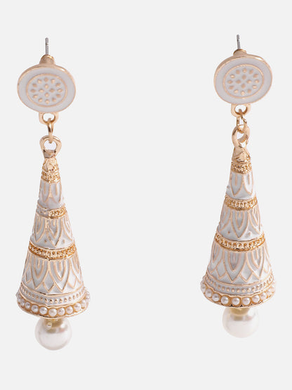 Gold Plated Designer Stone Drop Earring
