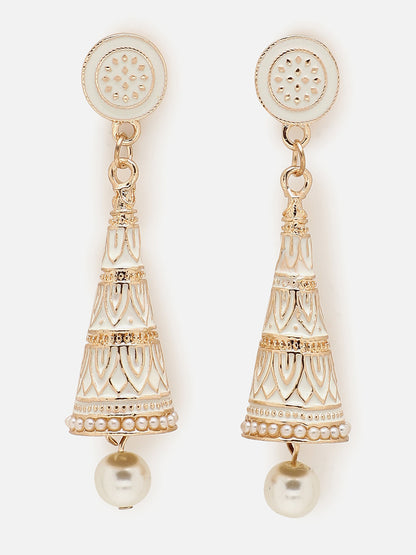 Gold Plated Designer Stone Drop Earring