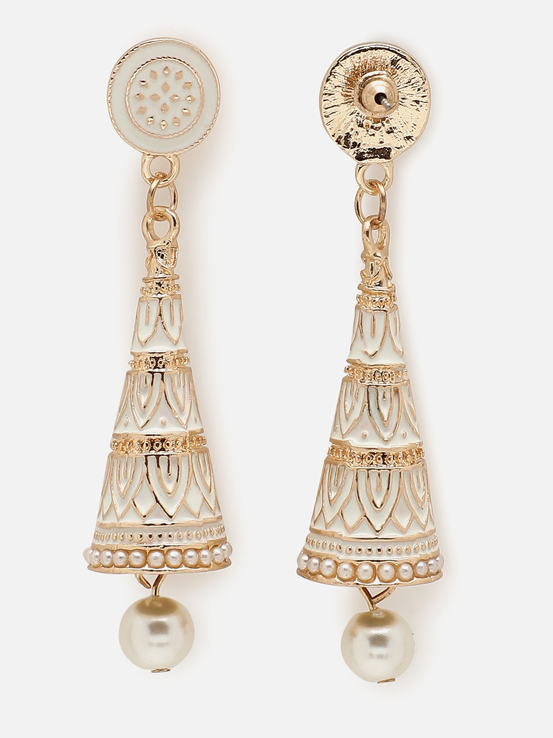 Gold Plated Designer Stone Drop Earring