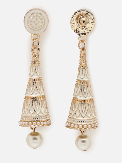 Gold Plated Designer Stone Drop Earring