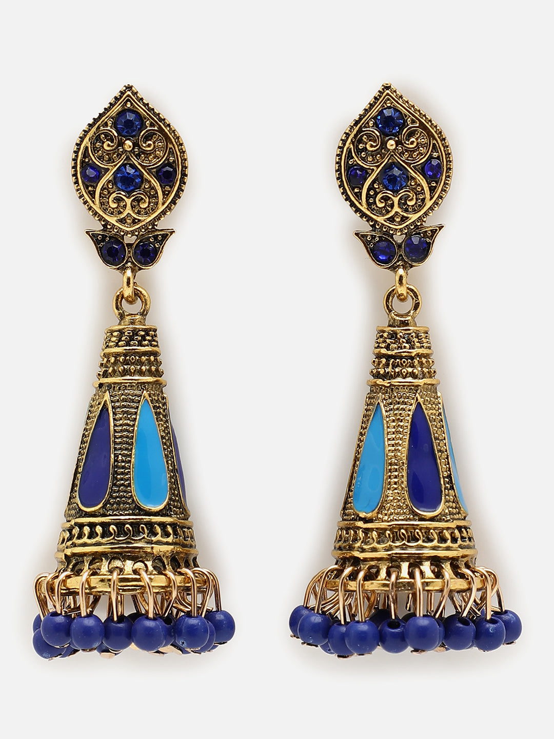 Gold Plated Designer Stone Drop Earring