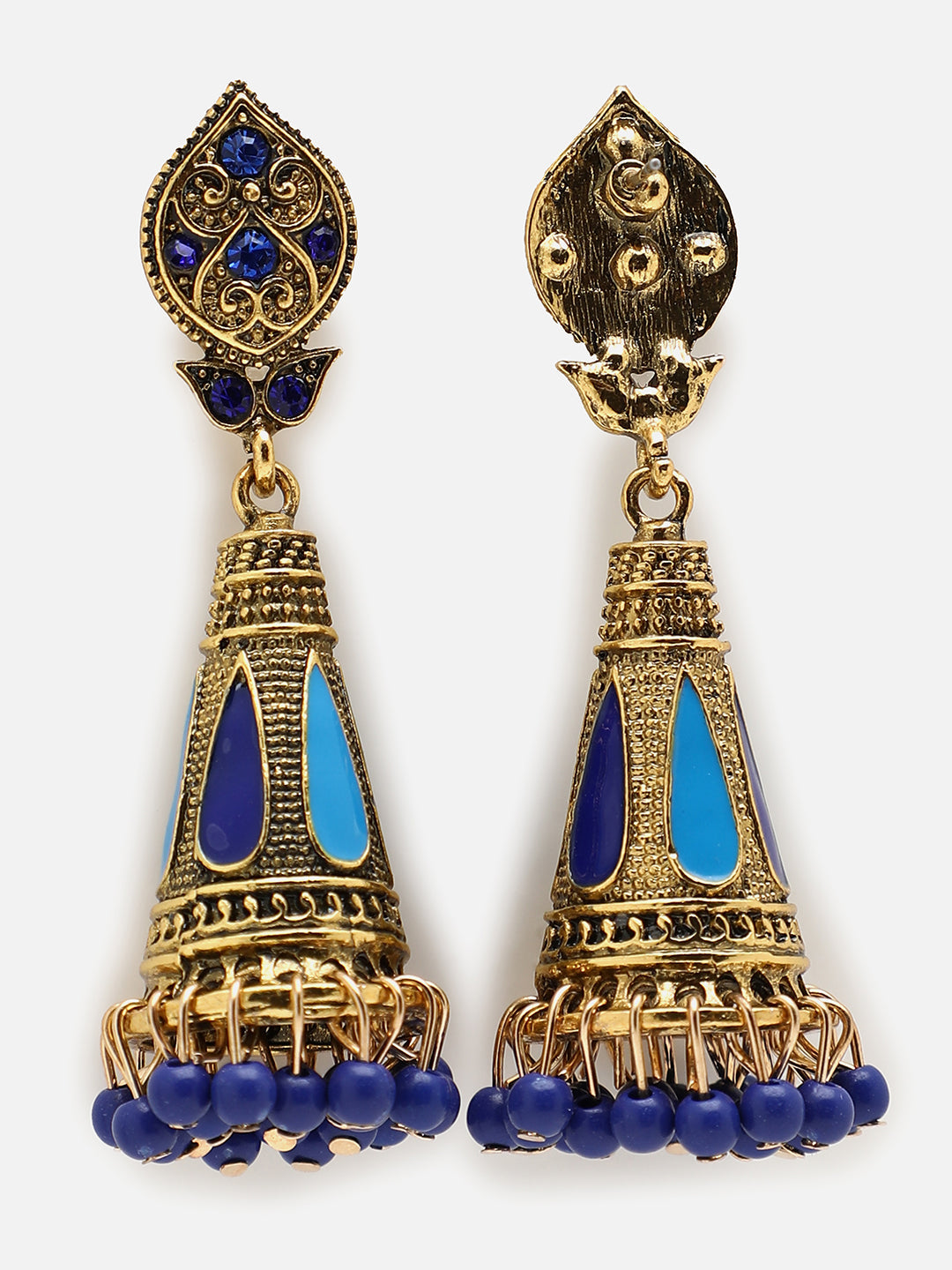 Gold Plated Designer Stone Drop Earring