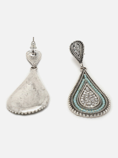 Silver Plated Designer Stone Drop Earring