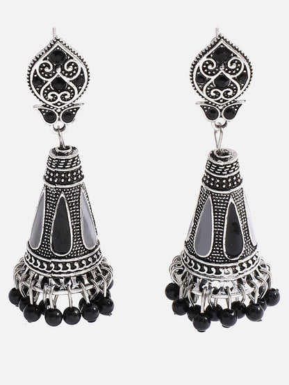 Silver Plated Designer Stone Drop Earring