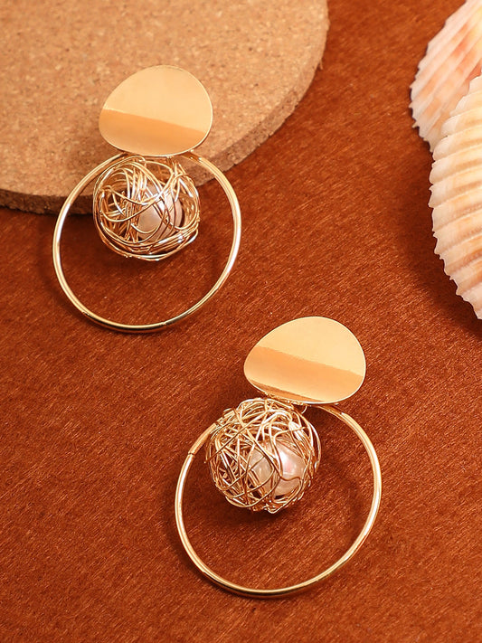 Gold Plated Designer Drop Earring