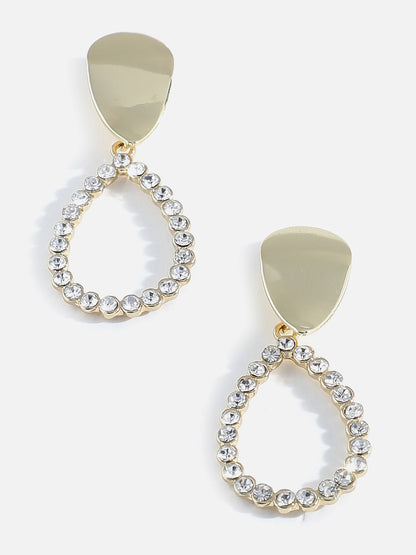 Gold Plated Designer Stone Drop Earring