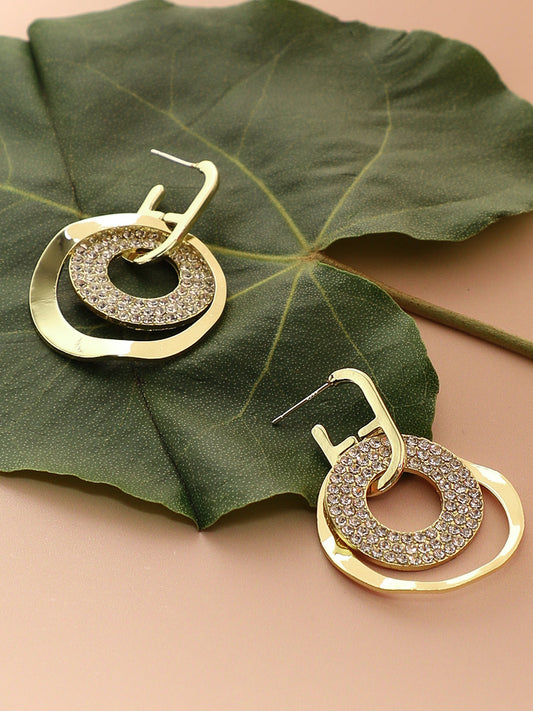 Gold Plated Designer Stone Drop Earring