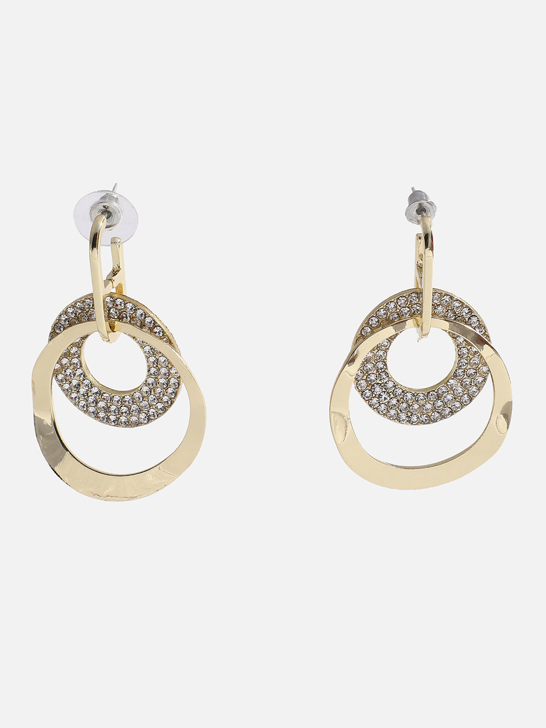 Gold Plated Designer Stone Drop Earring