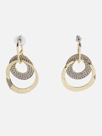 Gold Plated Designer Stone Drop Earring