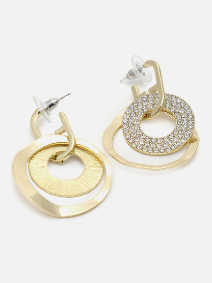 Gold Plated Designer Stone Drop Earring