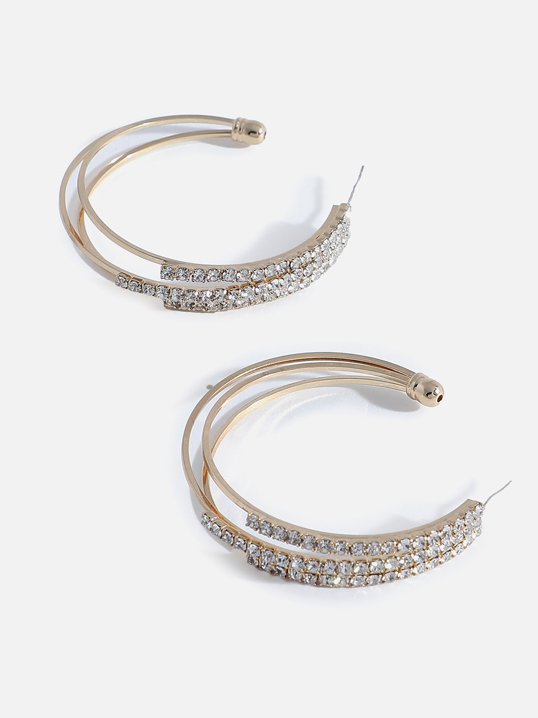 Gold Plated Designer Stone Hoop Earring