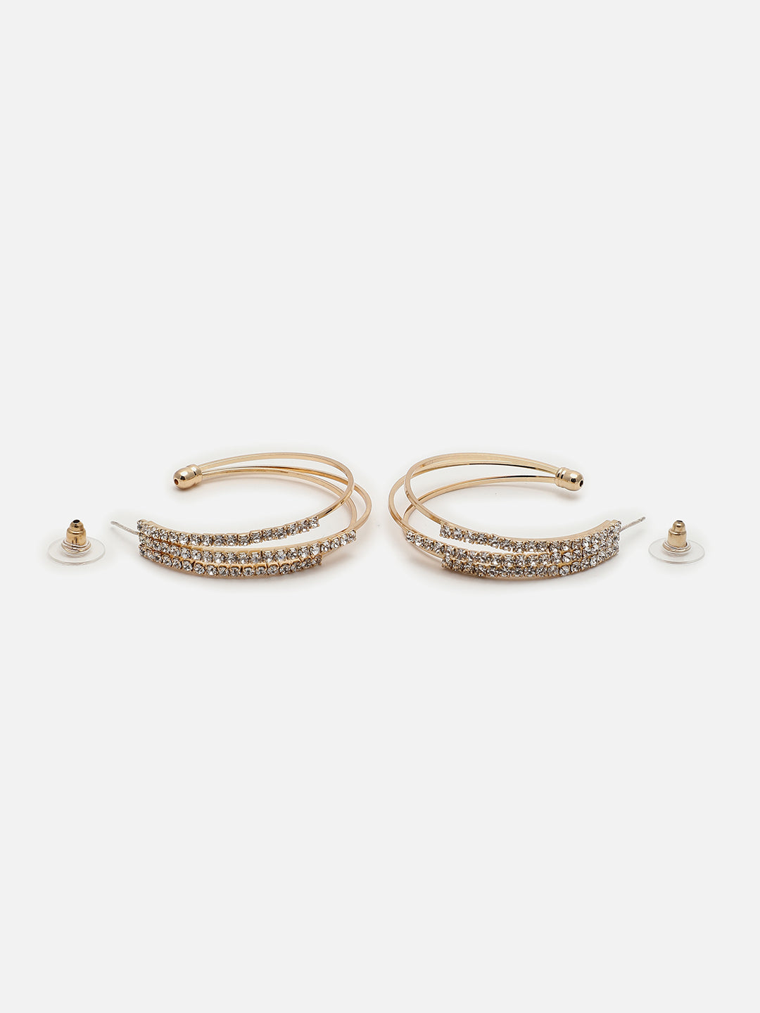 Gold Plated Designer Stone Hoop Earring