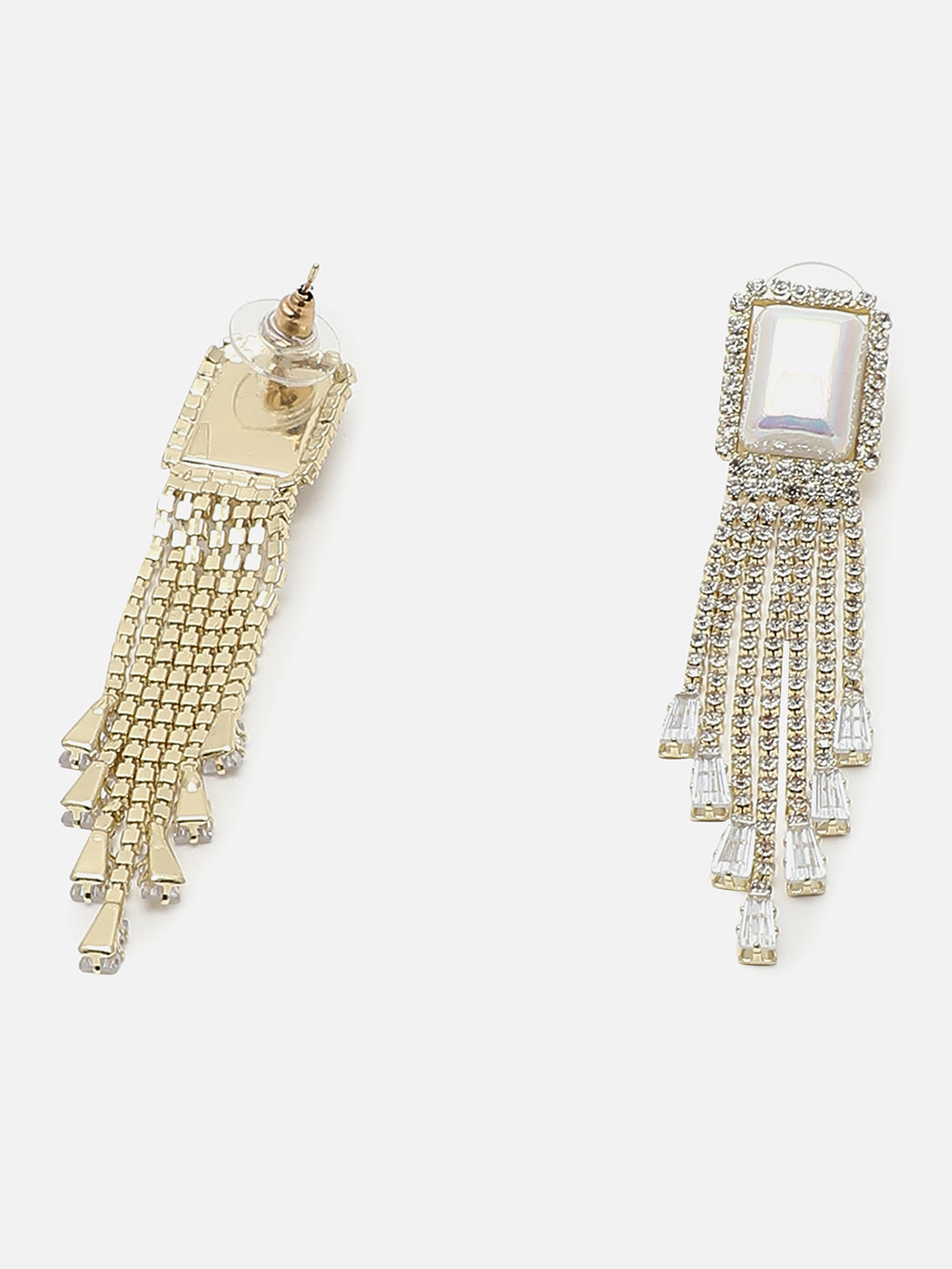 Gold Plated Designer Stone Drop Earring