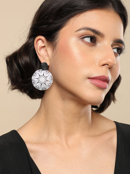 Gold Plated Designer Stone Drop Earring