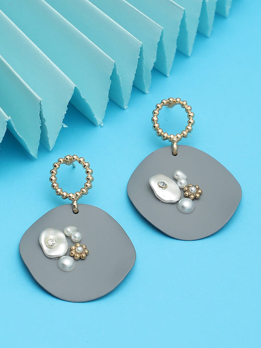 Gold Plated Designer Stone Drop Earring