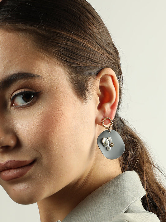 Gold Plated Designer Stone Drop Earring