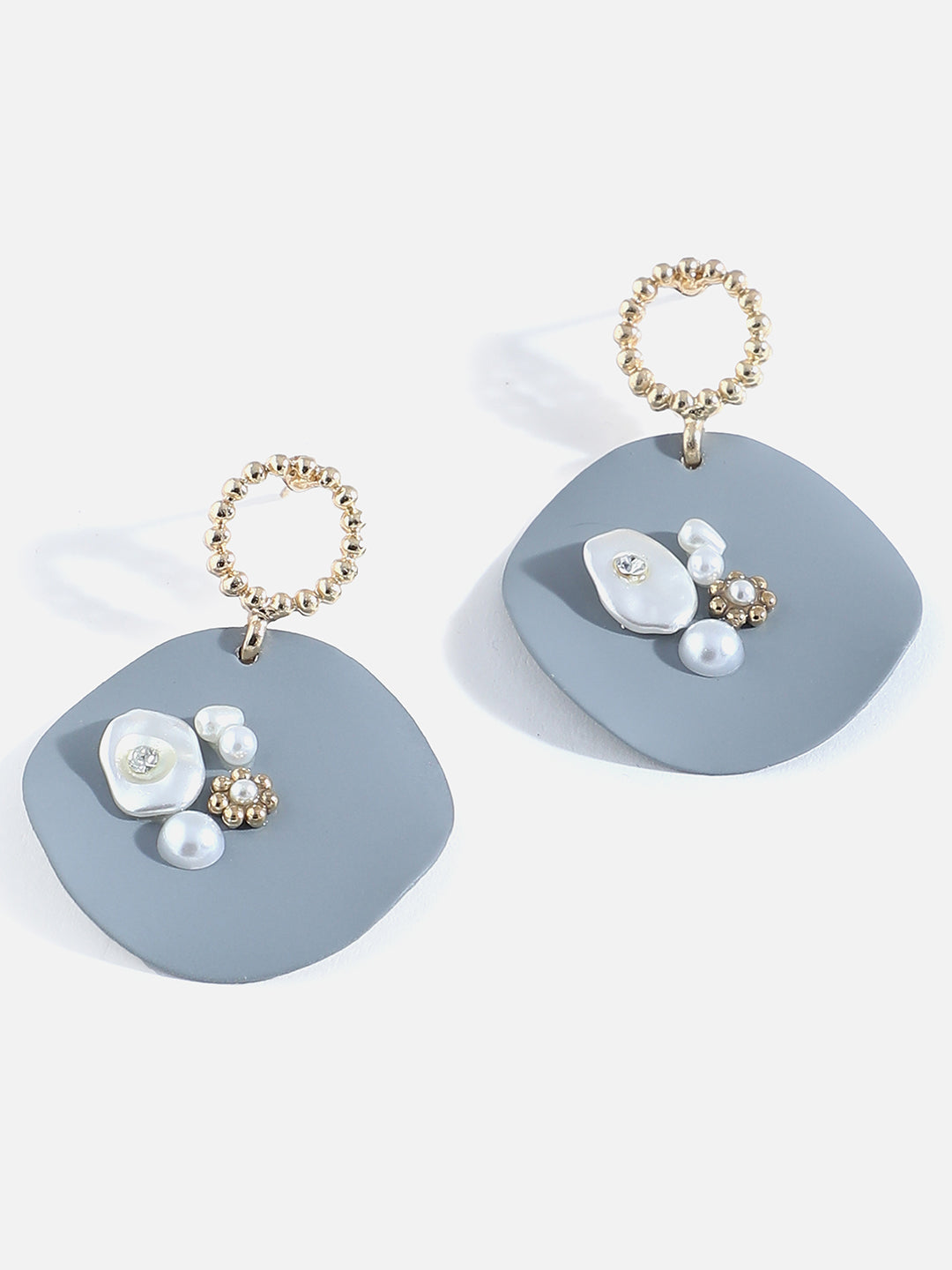 Gold Plated Designer Stone Drop Earring
