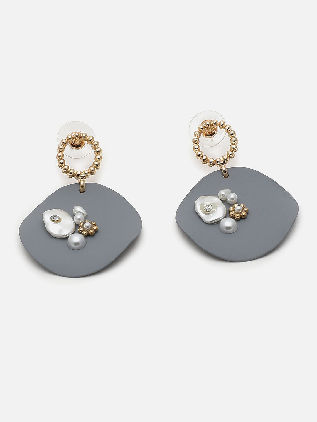 Gold Plated Designer Stone Drop Earring