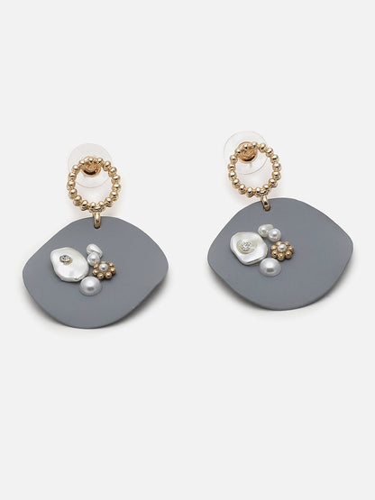 Gold Plated Designer Stone Drop Earring