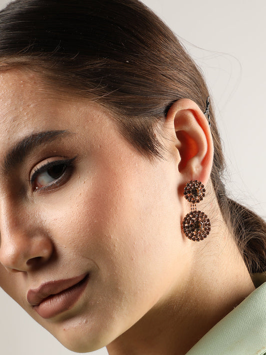 Gold Plated Designer Stone Drop Earring