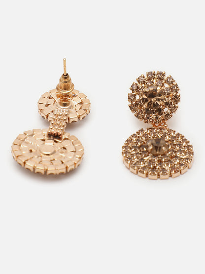 Gold Plated Designer Stone Drop Earring