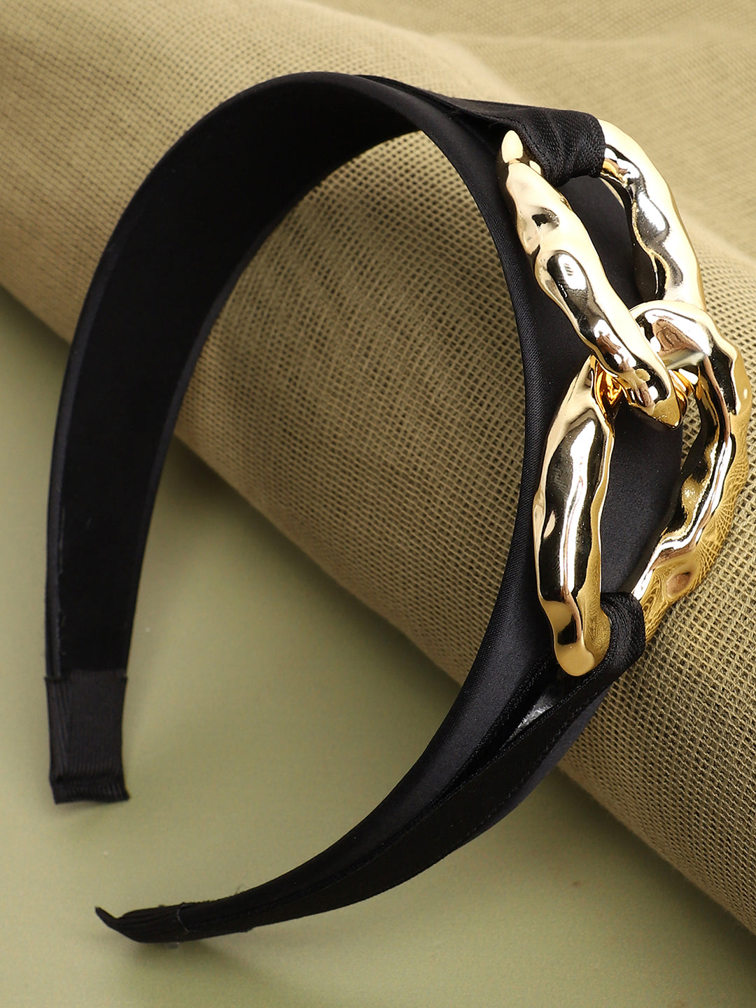BLACK LINK DETAILING HAIR BAND