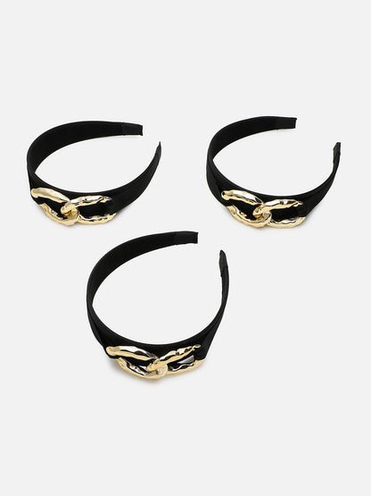 BLACK LINK DETAILING HAIR BAND