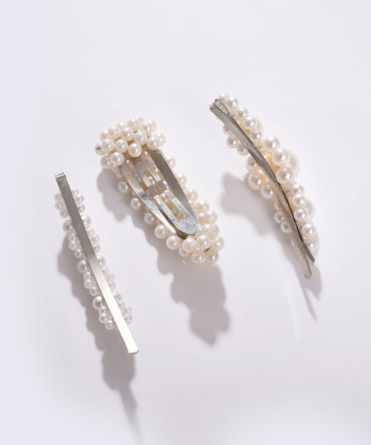 Pack of 3 Gold Plated Pearls Hair Pin