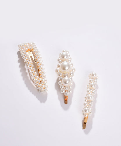 Pack of 3 Gold Plated Pearls Hair Pin