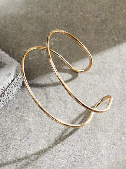 The Minimal Lined Cuff Armlet - California Gold-SOHIAR6197