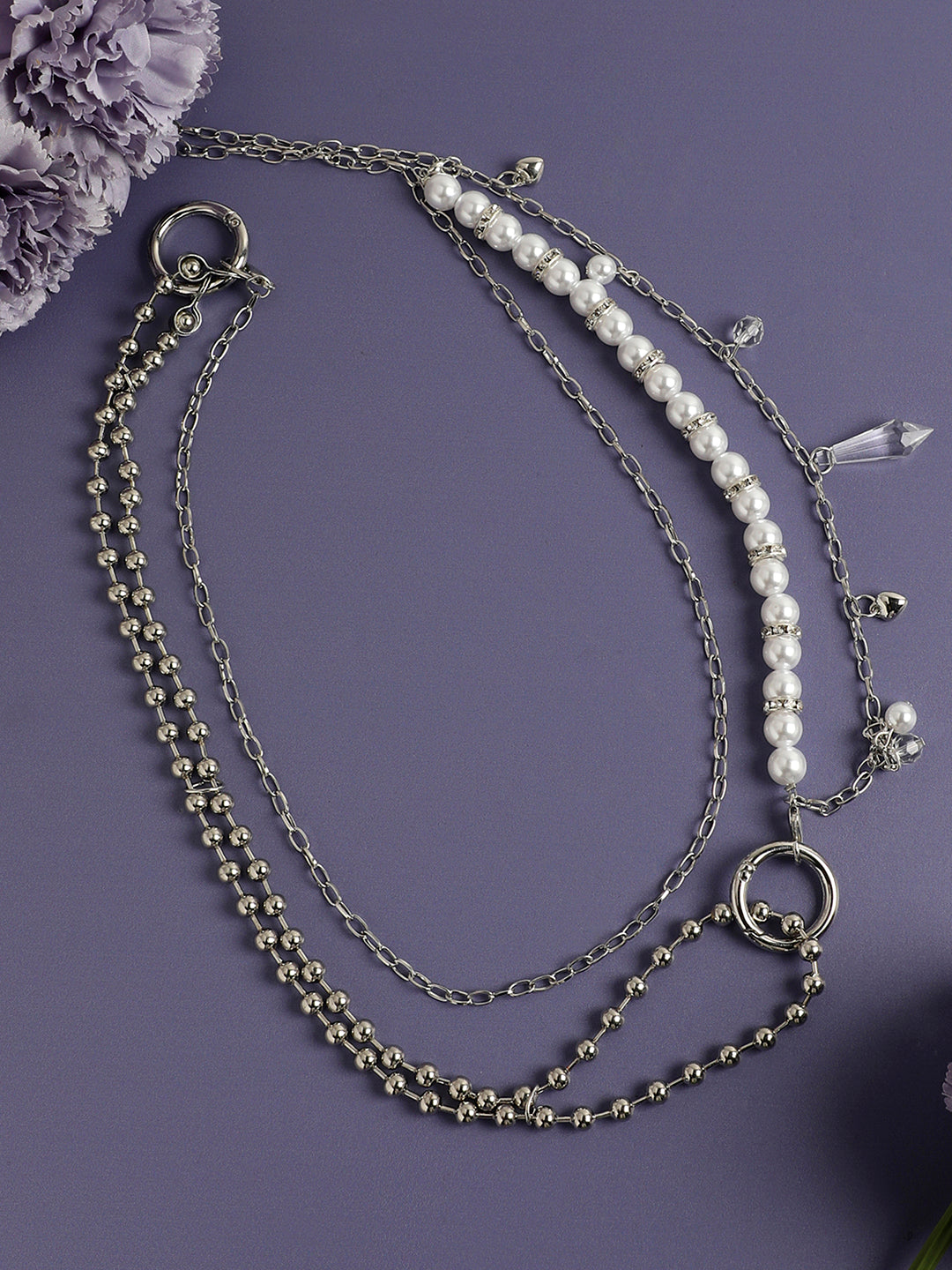 Silver-Plated Pearl Necklace