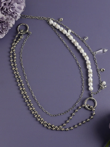 Silver-Plated Pearl Necklace