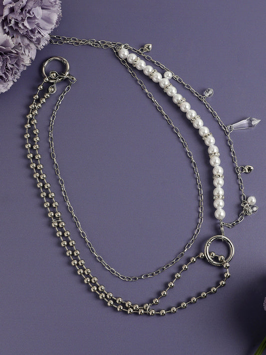 Silver-Plated Pearl Necklace