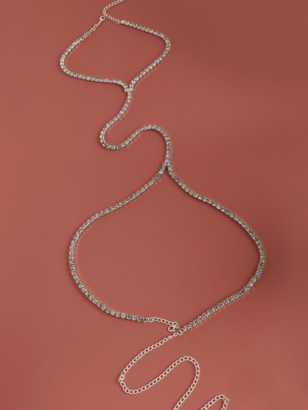 Silver-Toned Silver-Plated Stone-Studded Necklace
