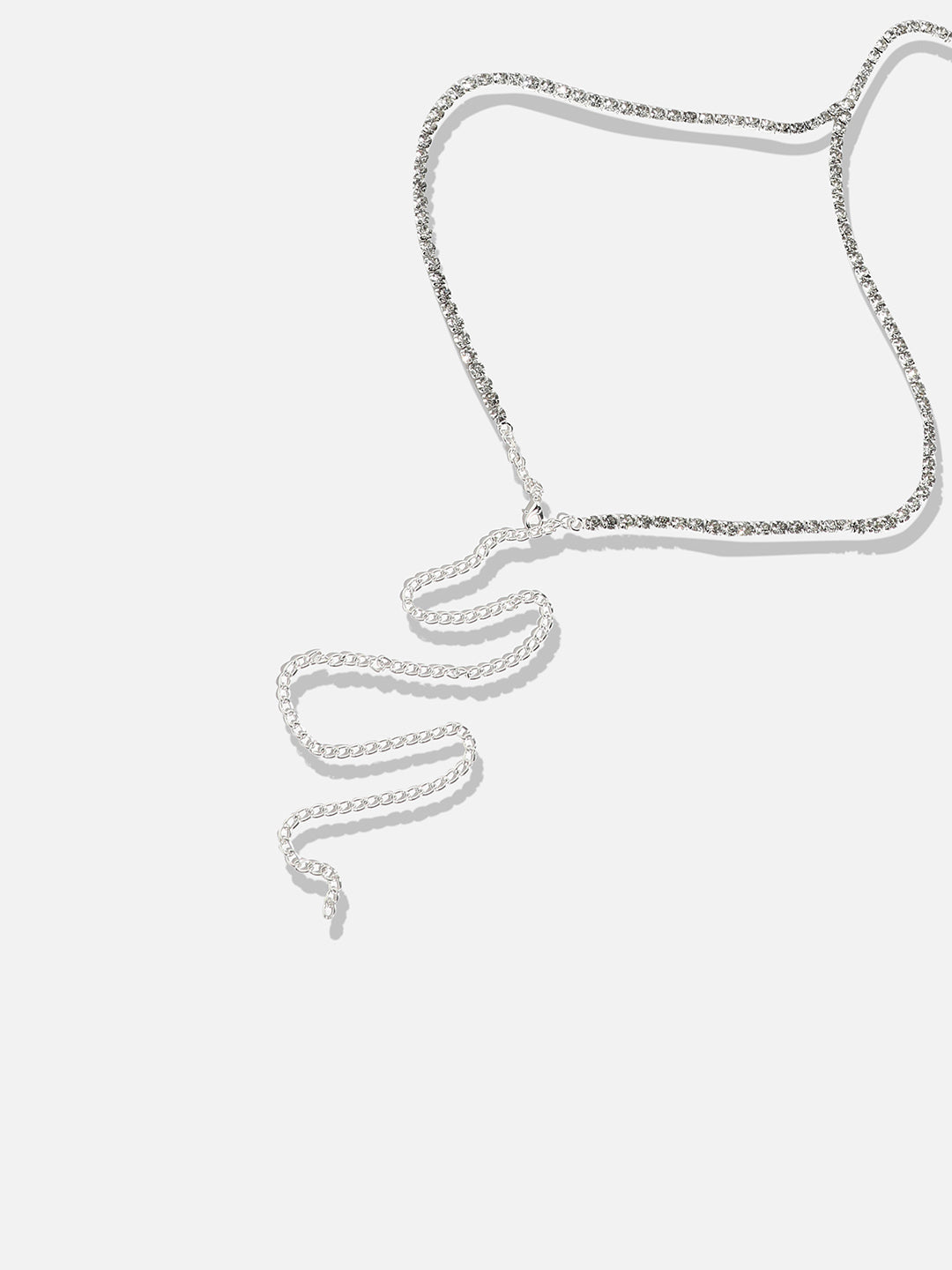 Silver-Toned Silver-Plated Stone-Studded Necklace