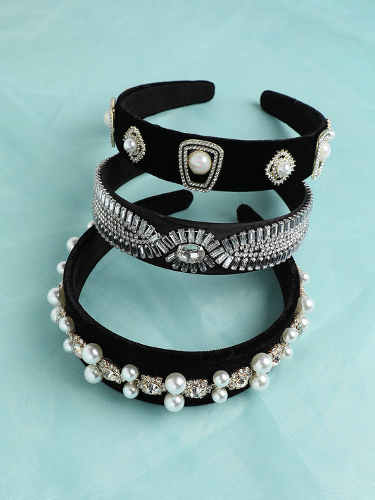Set of 3 Embellished Hairband