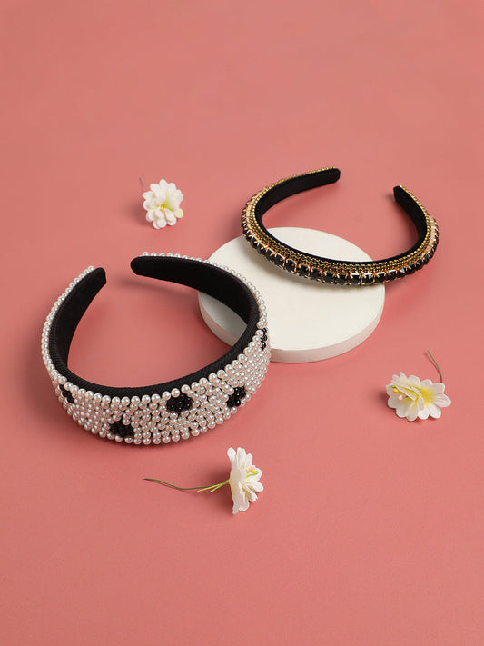 Set of 2 Beaded Hairband