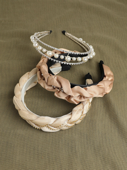 Set of 3 Beaded Hairband