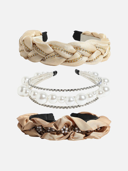 Set of 3 Beaded Hairband