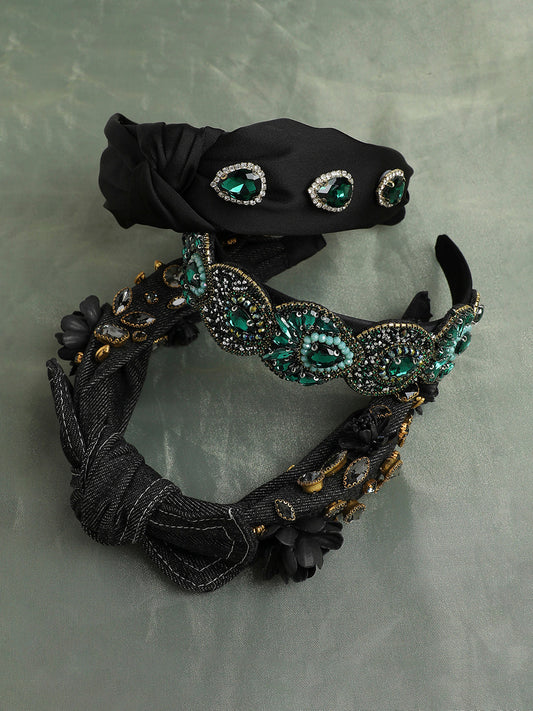 Haute Headbands Set of 3 Embellished Hairband