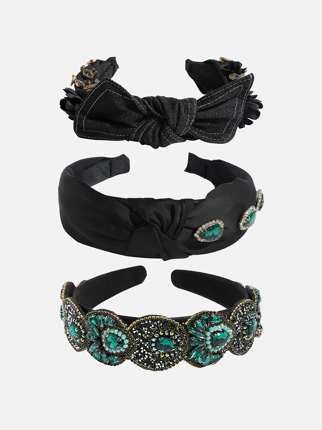 Haute Headbands Set of 3 Embellished Hairband