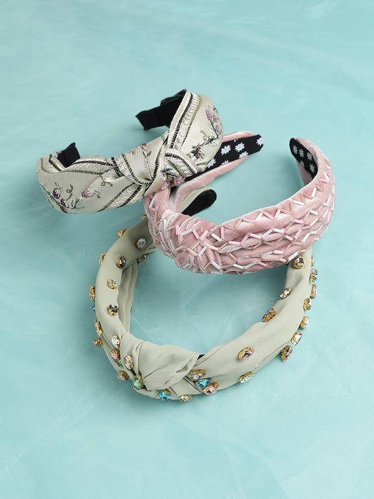 Set of 3 Embellished Hairband