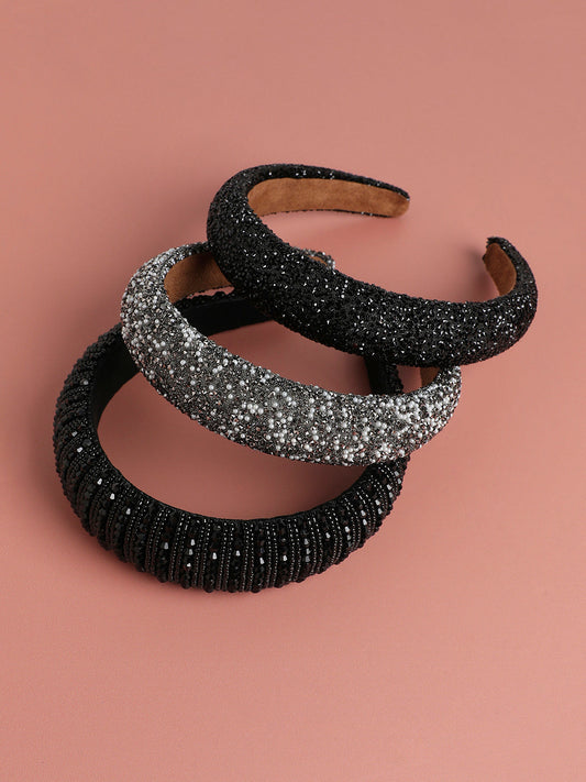 Set of 3 Beaded Hairband