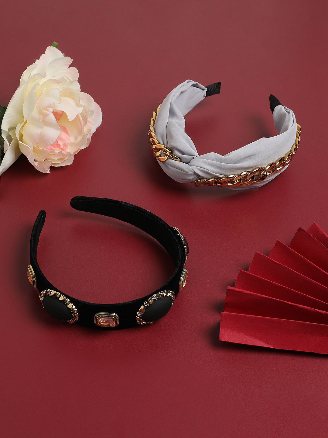 Regal Charms Set of 2 Embellished Hairband