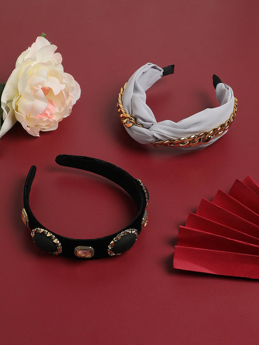 Regal Charms Set of 2 Embellished Hairband