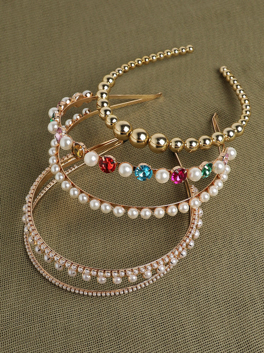 Set of 3 Beaded Hairbands