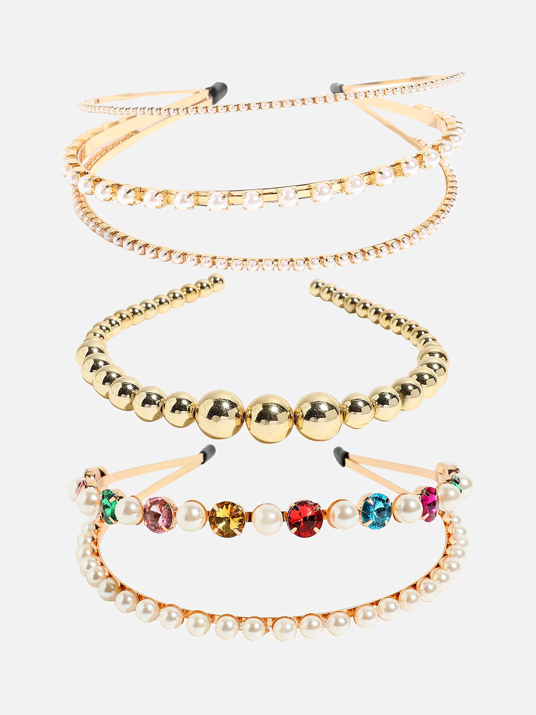 Set of 3 Beaded Hairbands