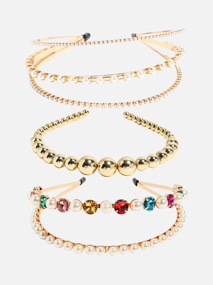 Set of 3 Beaded Hairbands